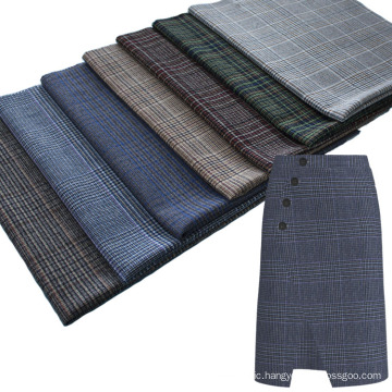 wool blend fabric plaid check tweed fabric